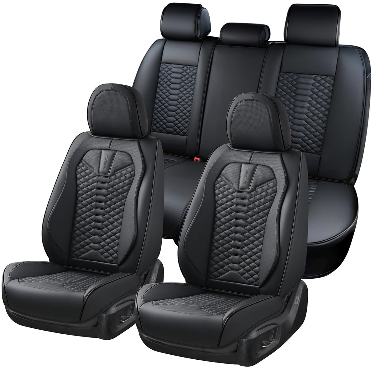Premium Nappa Leather Waterproof Car Seat Covers Full Set