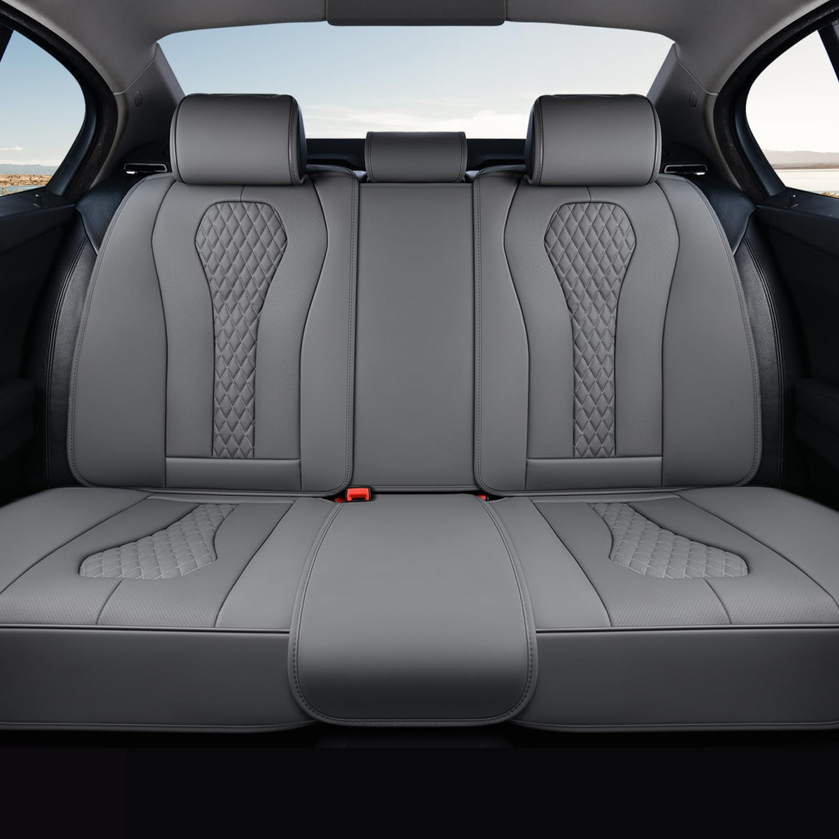 Premium Faux Leather Waterproof Car Seat Covers Full Set