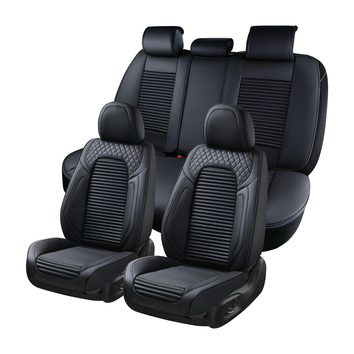 Premium Faux Leather Waterproof Car Seat Covers Full Set