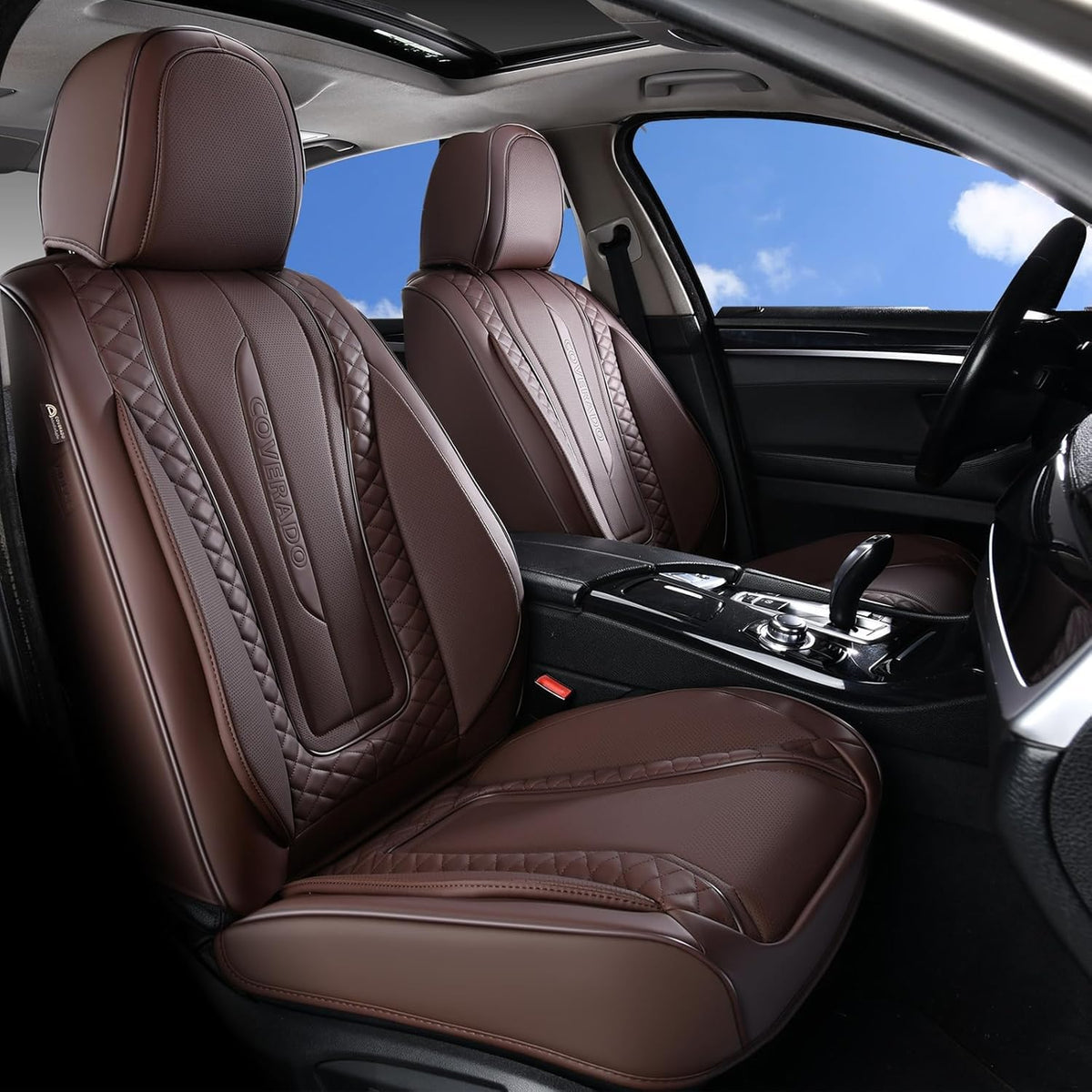 Premium Faux Leather Waterproof Car Seat Covers Full Set