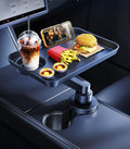 Car Cup Holder Tray with Expandable Food & Drink Organizer