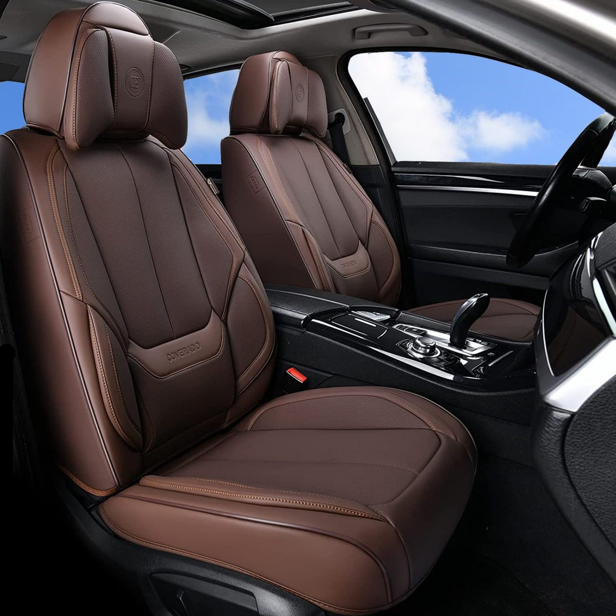 Premium Faux Leather Waterproof Car Seat Covers Full Set