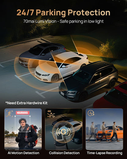 Triple Channel 4K Dash Cam with Front Rear & Interior Recording