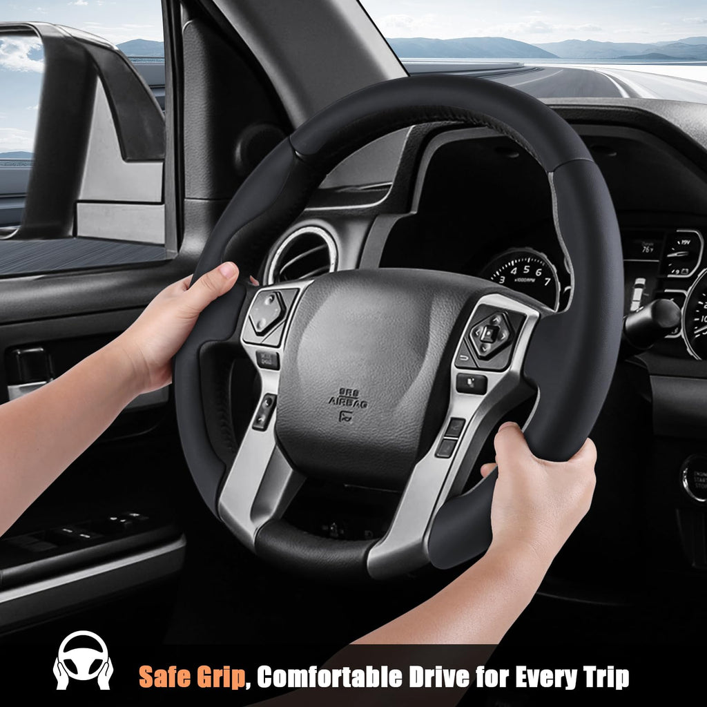 Custom Fit Non-Slip Leather Steering Wheel Cover for Cars