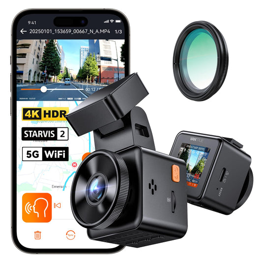 Vantrue E1 Pro 4K Mini Dash Cam Front, STARVIS 2 PlatePix HDR Night Vision