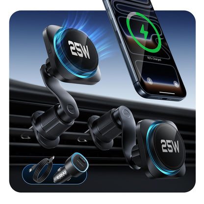 ESR OmniLock Qi2.2 25W Certified MagSafe Car Mount Charger with Cryoboost