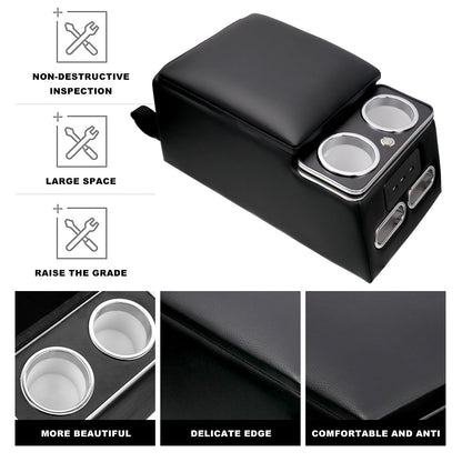 Universal Truck Seat Organizer with LED Light & Storage Console