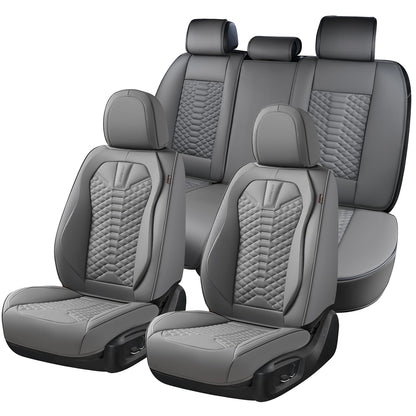 Premium Nappa Leather Waterproof Car Seat Covers Full Set