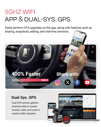Vantrue E1 Pro 4K Mini Dash Cam Front, STARVIS 2 PlatePix HDR Night Vision
