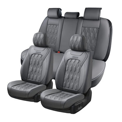 Premium Faux Leather Waterproof Car Seat Covers Full Set