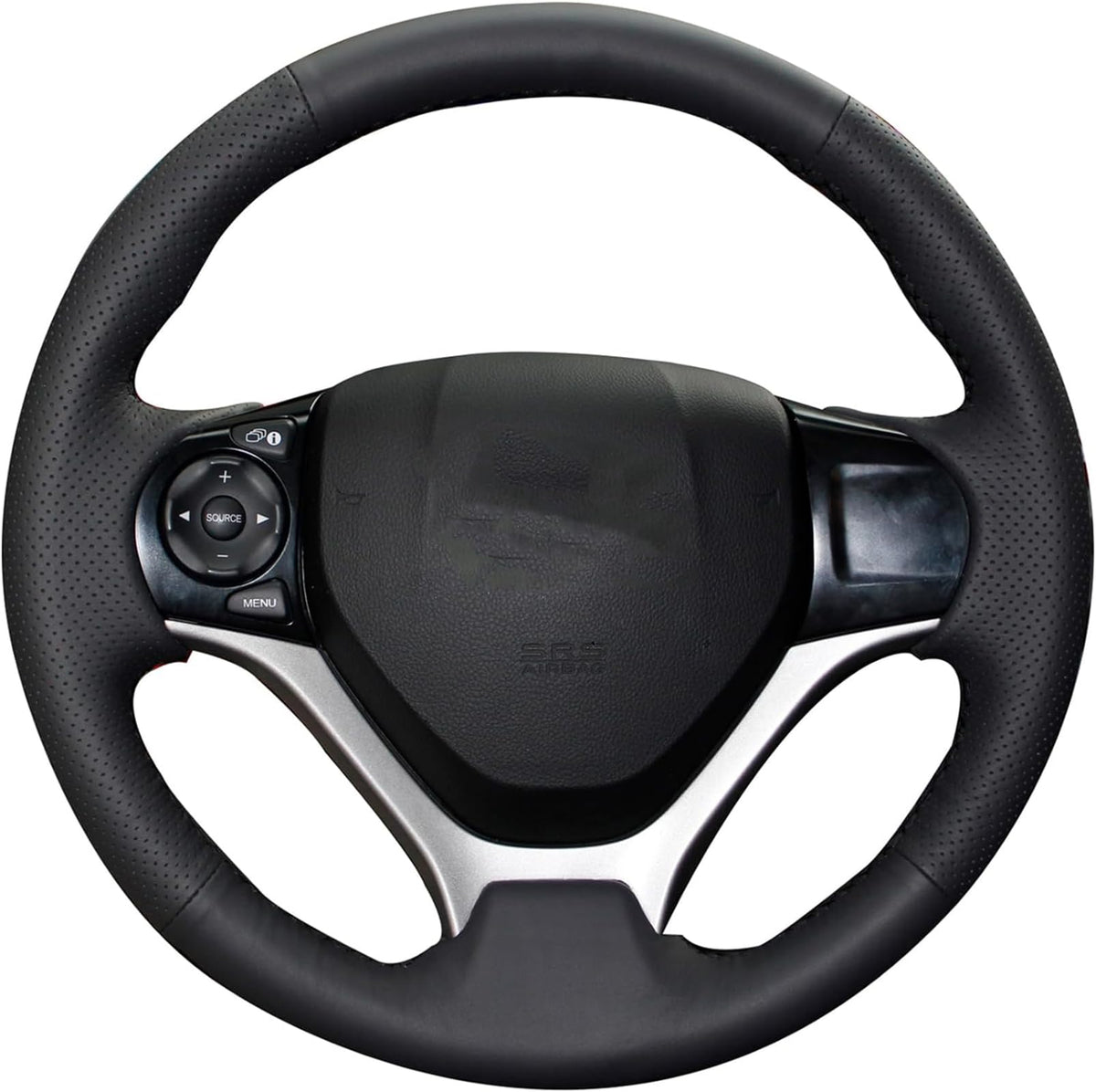 Carbon Fiber Genuine Leather Steering Wheel Cover Custom Fit