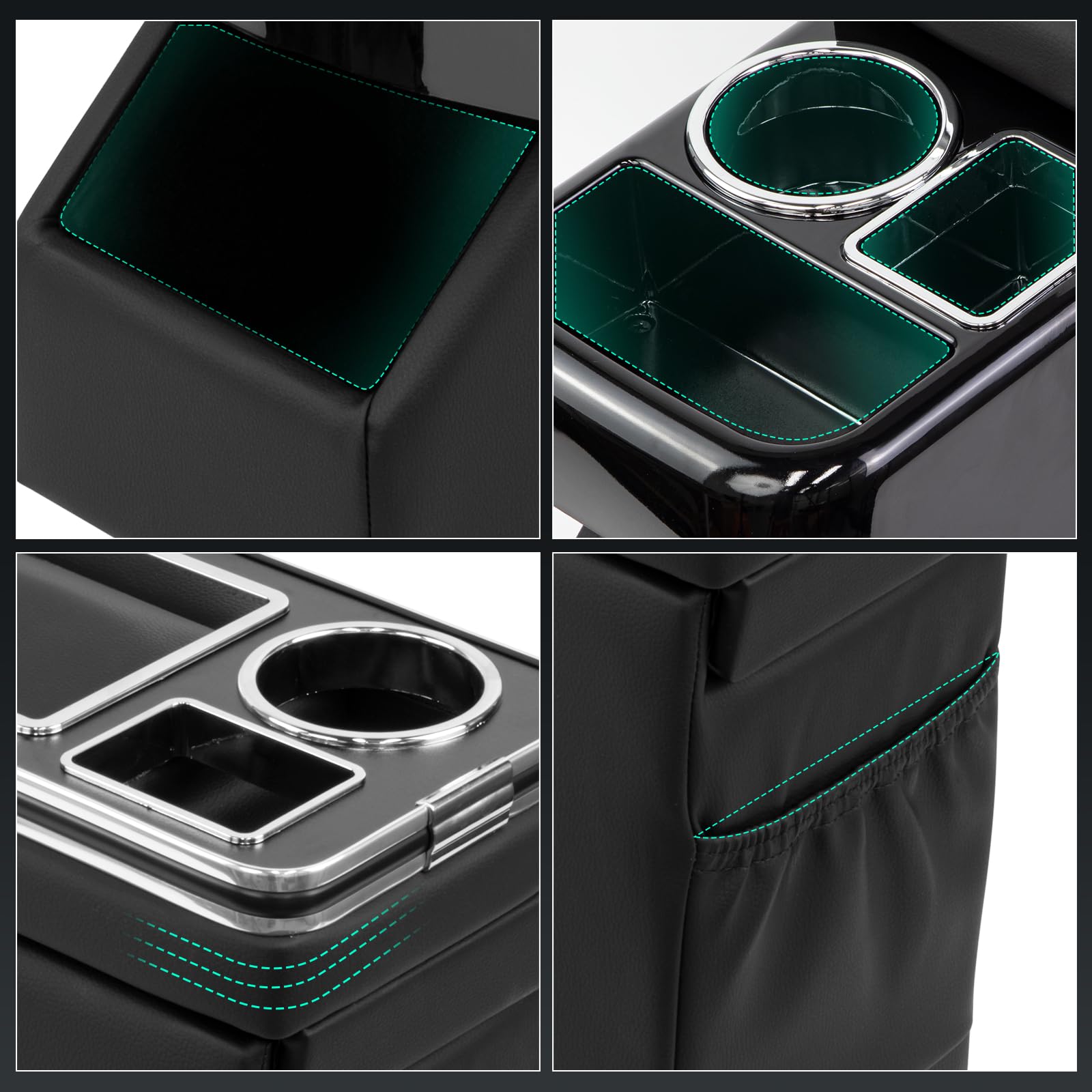 Center Console Organizer with Cup Holders & Storage Space