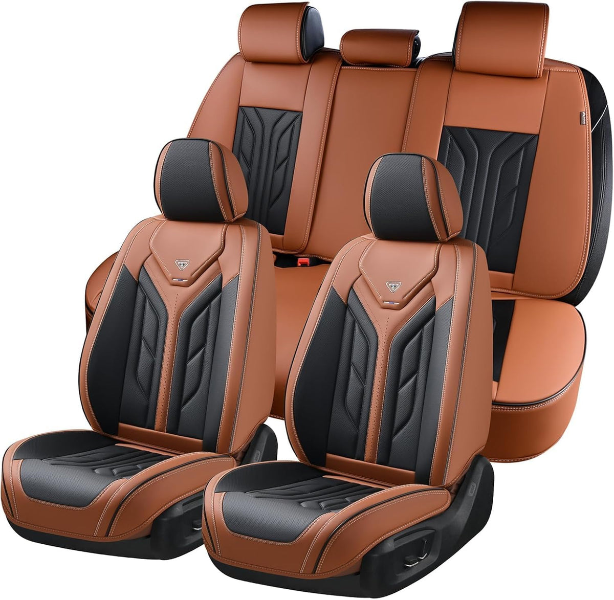 Premium Faux Leather Waterproof Car Seat Covers Full Set