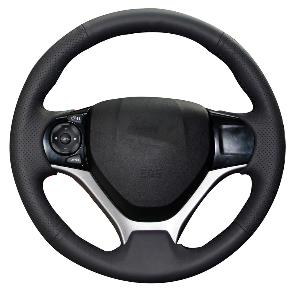 Carbon Fiber Genuine Leather Steering Wheel Cover Custom Fit
