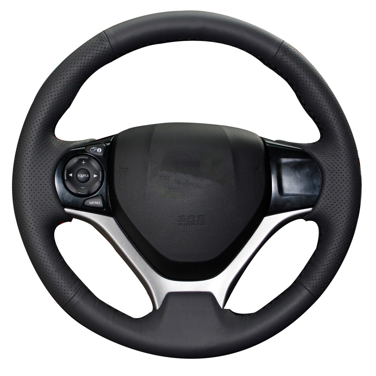 Carbon Fiber Genuine Leather Steering Wheel Cover Custom Fit