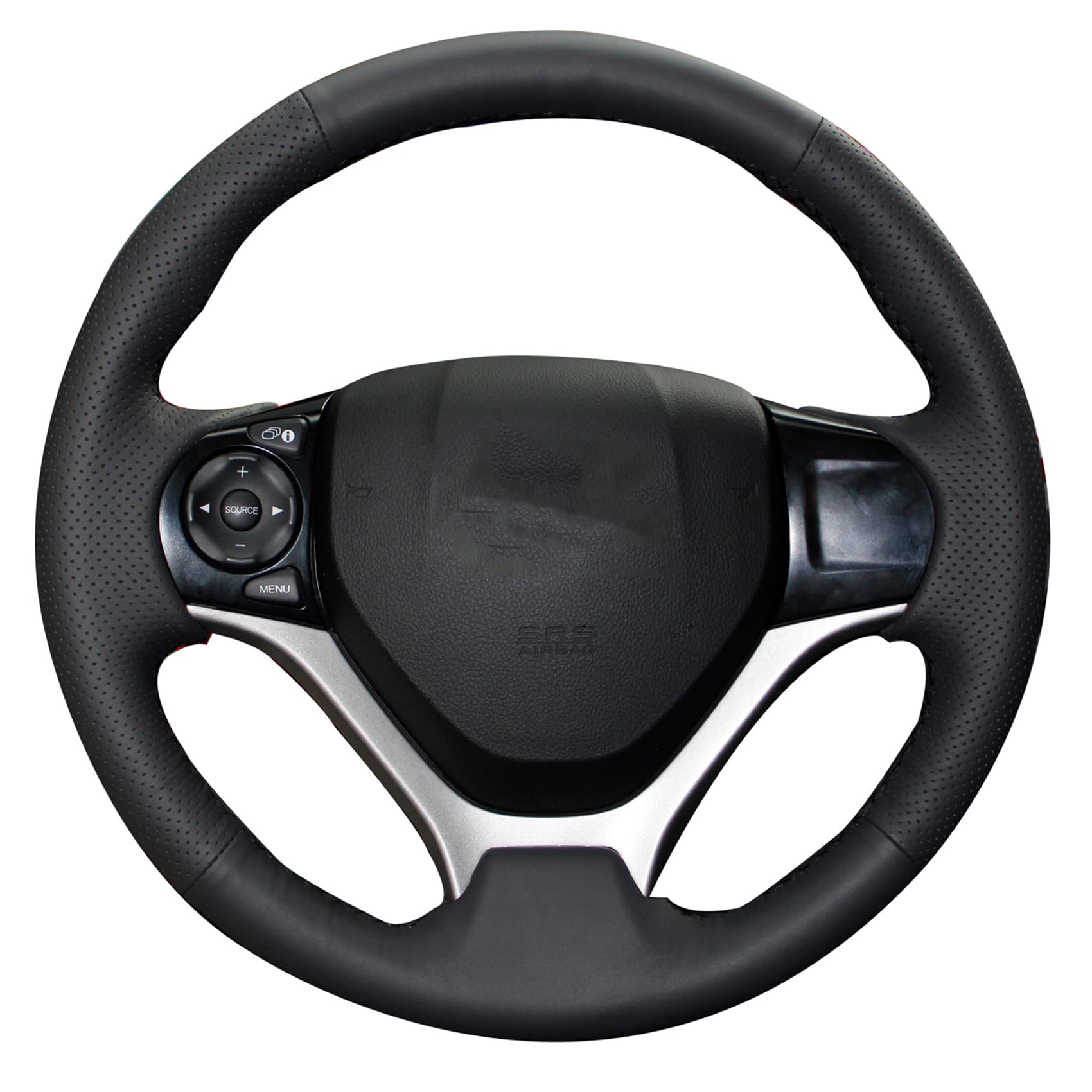Carbon Fiber Genuine Leather Steering Wheel Cover Custom Fit
