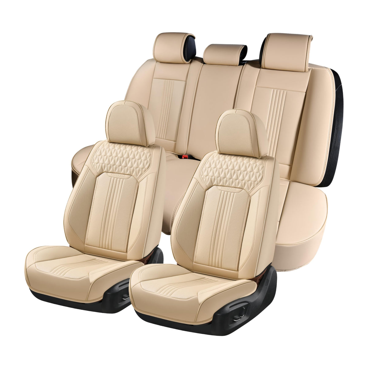 Premium Faux Leather Waterproof Car Seat Covers Full Set