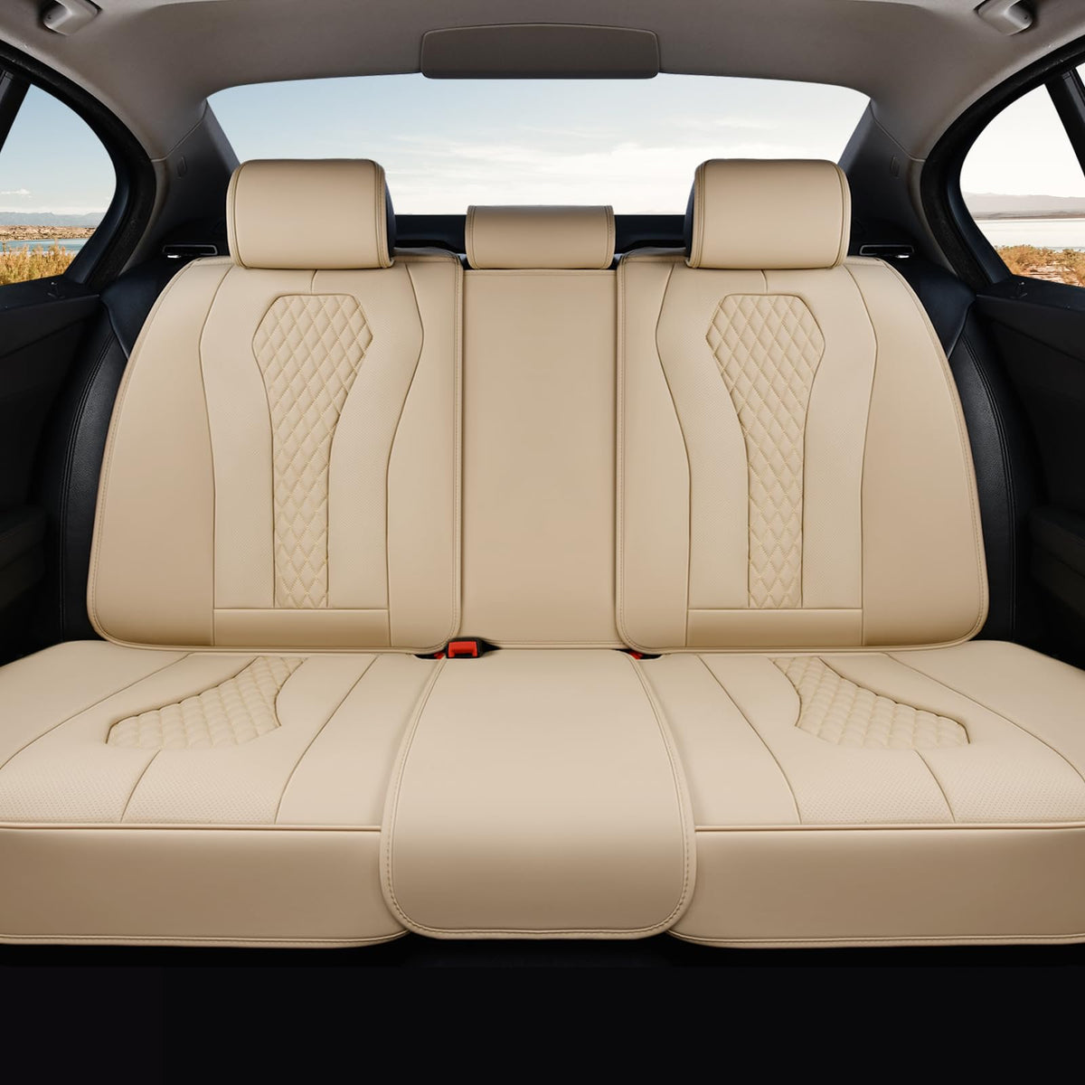 Premium Faux Leather Waterproof Car Seat Covers Full Set