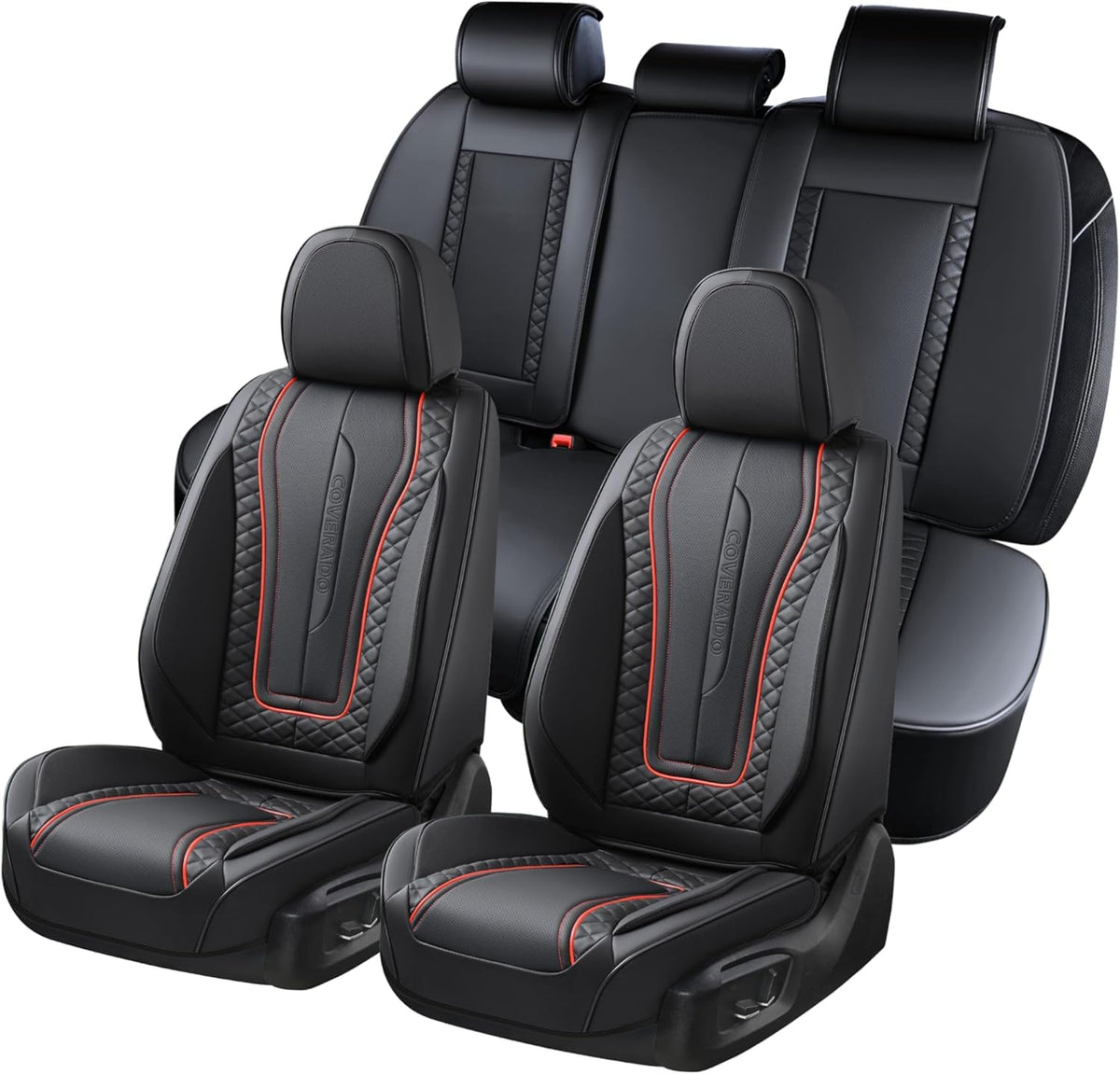 Premium Faux Leather Waterproof Car Seat Covers Full Set