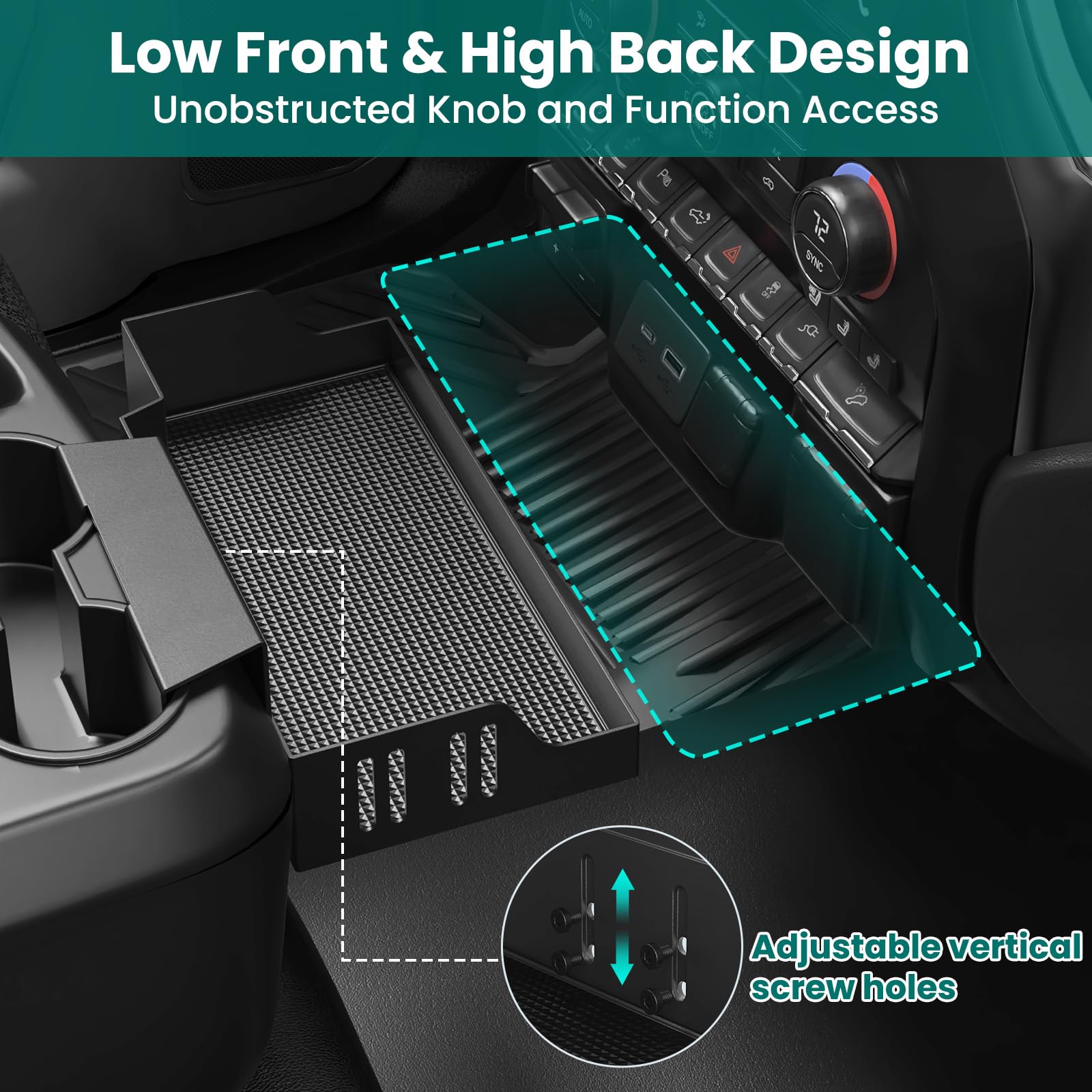 Hanging Center Console Organizer with Storage Compartments