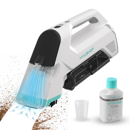 HAUSHOF 12V Cordless Handheld Carpet Cleaner, 6.5KPa Suction