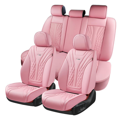 Premium Faux Leather Waterproof Car Seat Covers Full Set