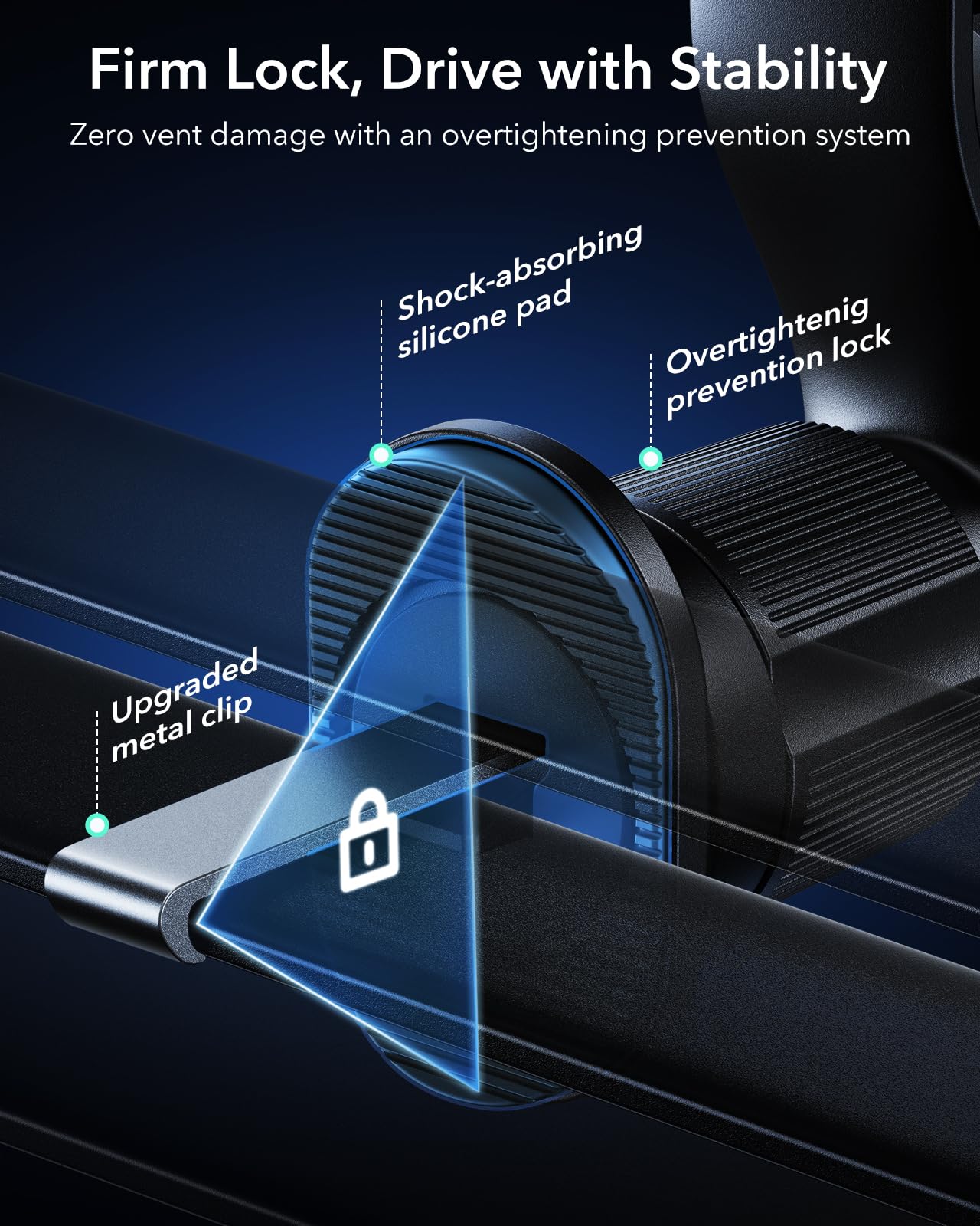 ESR OmniLock Qi2.2 25W Certified MagSafe Car Mount Charger with Cryoboost