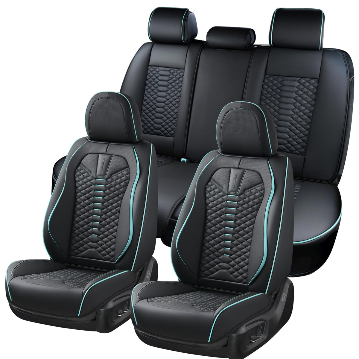 Premium Nappa Leather Waterproof Car Seat Covers Full Set