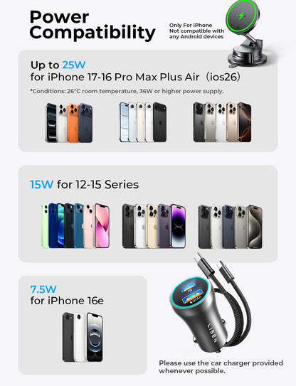 LISEN for 15W Magsafe Car Mount Charger