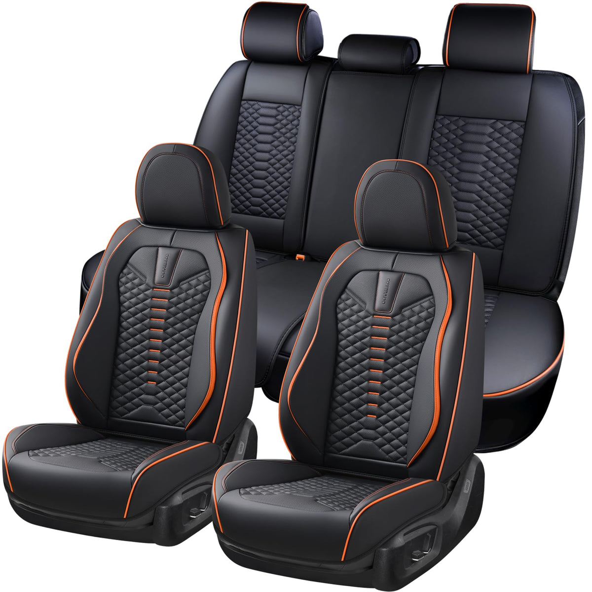Premium Nappa Leather Waterproof Car Seat Covers Full Set