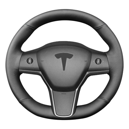 Hand Sewn Microfiber Leather Steering Wheel Cover Non-Slip Fit