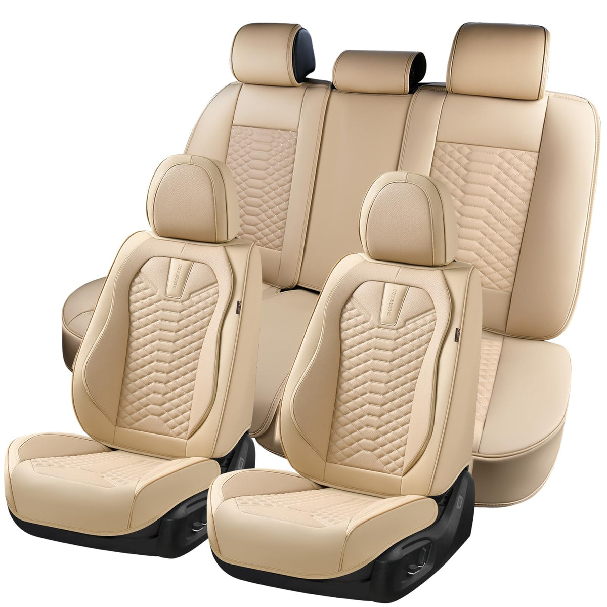 Premium Nappa Leather Waterproof Car Seat Covers Full Set