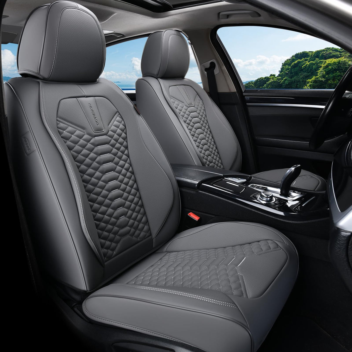 Premium Nappa Leather Waterproof Car Seat Covers Full Set