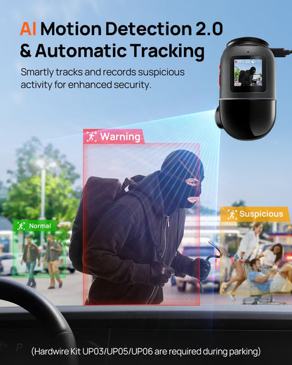 Dual Dash Cam Front & Rear 4K Car Camera with Night Vision