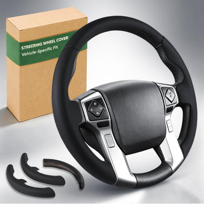 Custom Fit Non-Slip Leather Steering Wheel Cover for Cars