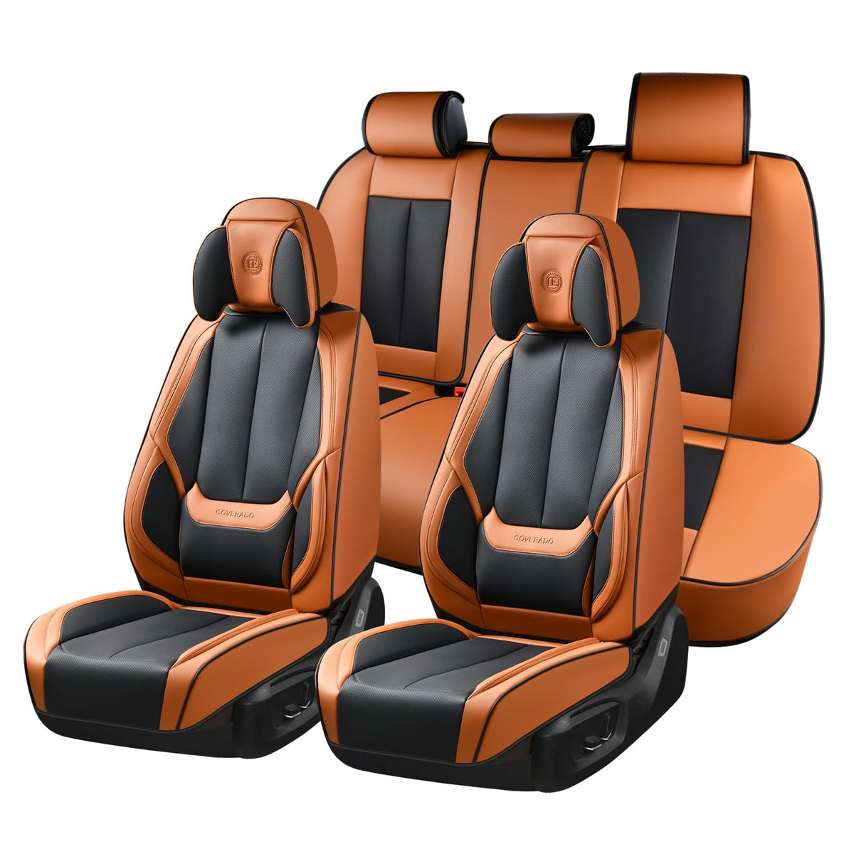 Premium Faux Leather Waterproof Car Seat Covers Full Set