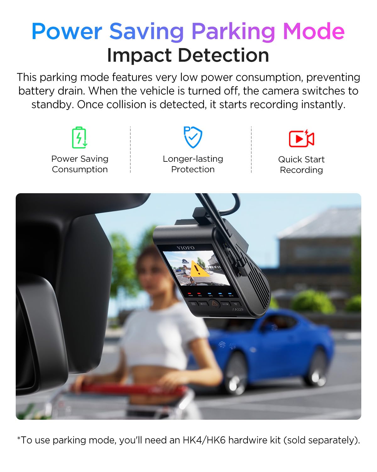 VIOFO A329S 4K 60FPS Dash Cam Front and Rear, STARVIS 2 HDR, Wi-Fi 6
