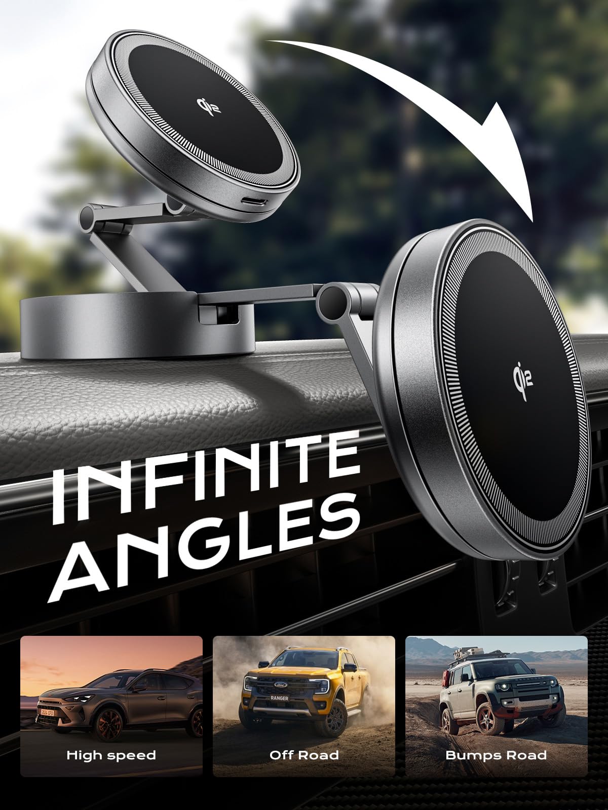 THREEKEY for Qi2 25W Certified Magnetic Car Mount Charger Lite