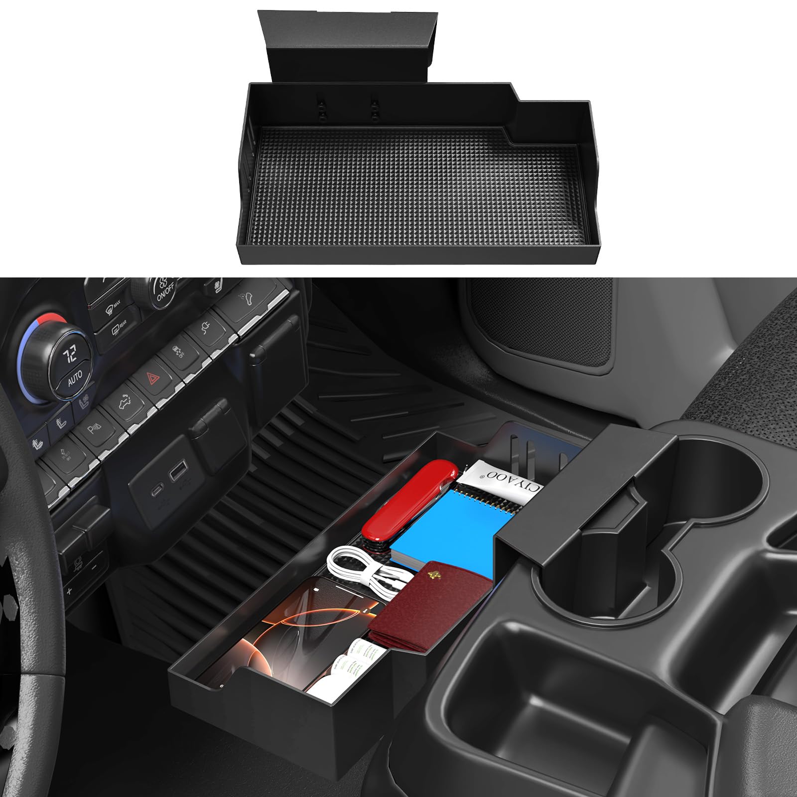Hanging Center Console Organizer with Storage Compartments