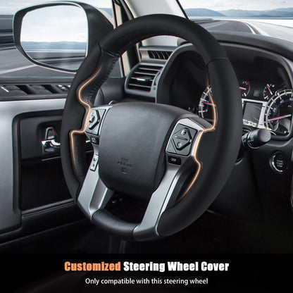Custom Fit Non-Slip Leather Steering Wheel Cover for Cars