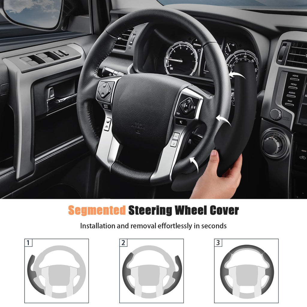Custom Fit Non-Slip Leather Steering Wheel Cover for Cars