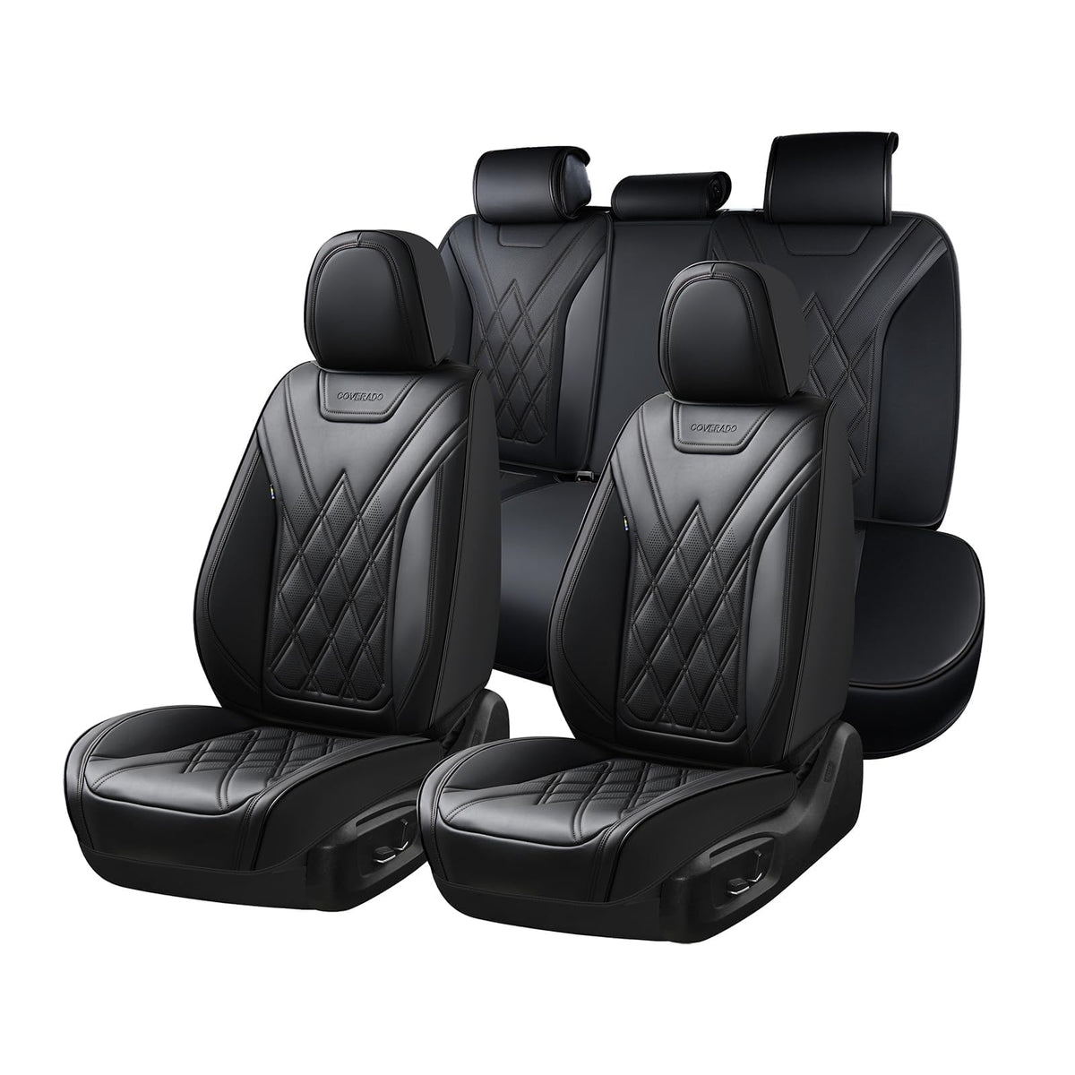 Premium Faux Leather Waterproof Car Seat Covers Full Set