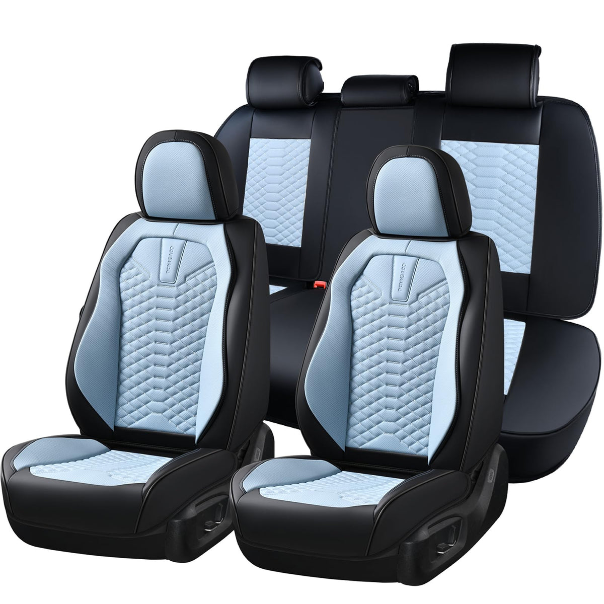 Premium Nappa Leather Waterproof Car Seat Covers Full Set