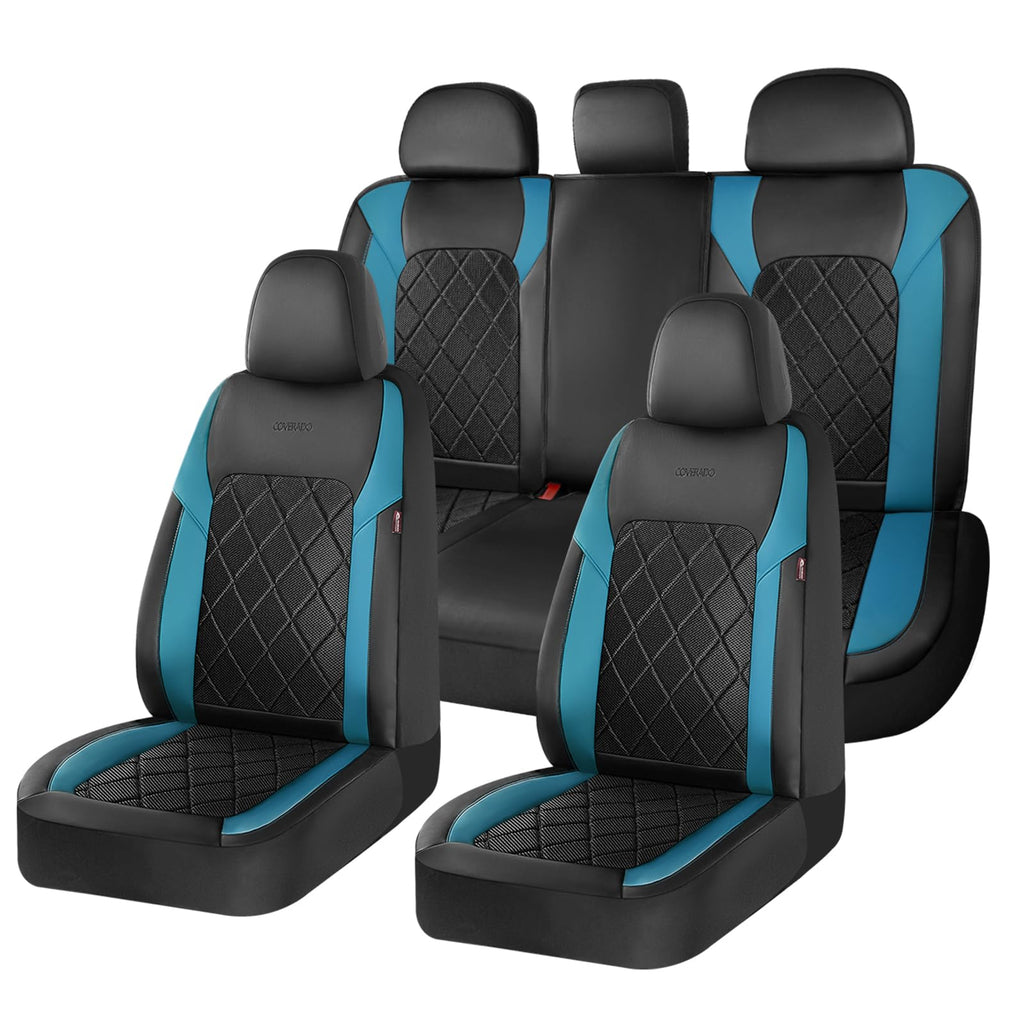 Premium Faux Leather Waterproof Car Seat Covers Full Set