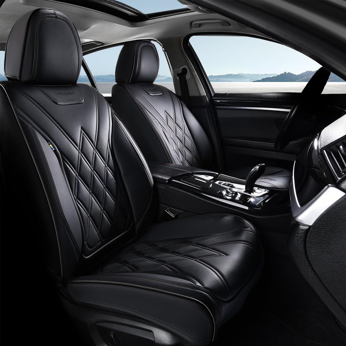 Premium Faux Leather Waterproof Car Seat Covers Full Set