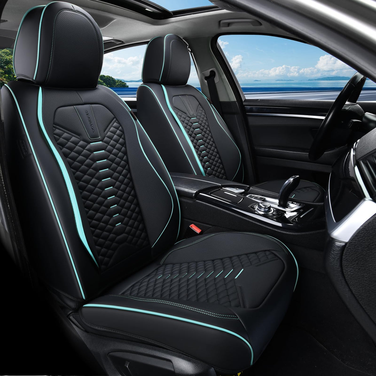 Premium Nappa Leather Waterproof Car Seat Covers Full Set