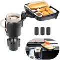 Expandable Car Cup Holder with Phone Holder & Snack Tray