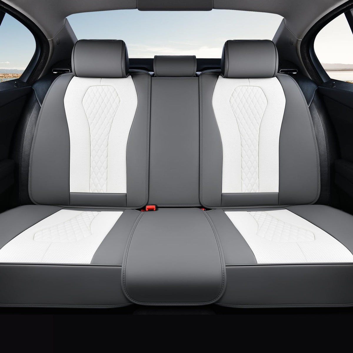Premium Faux Leather Waterproof Car Seat Covers Full Set