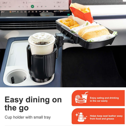 Expandable Car Cup Holder with Phone Holder & Snack Tray
