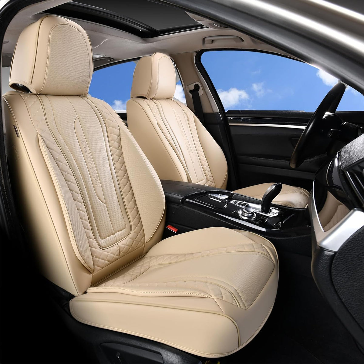 Premium Faux Leather Waterproof Car Seat Covers Full Set